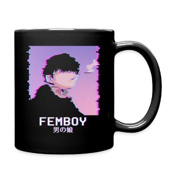 Japanisch Emo Femboy Vaporwave LGBTQ Schwul Queer - Tasse einfarbig - Schwarz - Rechts