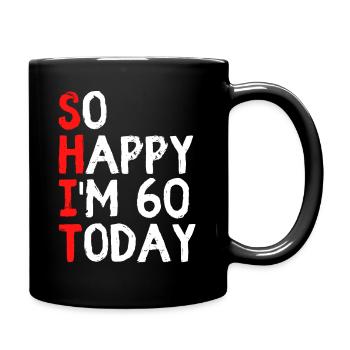 60 years 60th birthday funny gift - Full Colour Mug - black - Right