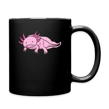 Axolotl Larve Kuffig Aquarium Molch Lurch Geschenk - Tasse einfarbig - Schwarz - Rechts
