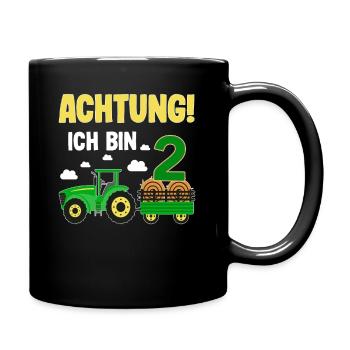 Traktor 2. Geburtstag Weg frei ich bin schon 2 - Tasse einfarbig - Schwarz - Rechts