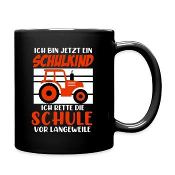 Schulkind 2021 rettet Schule vor Langeweile - Tasse einfarbig - Schwarz - Rechts