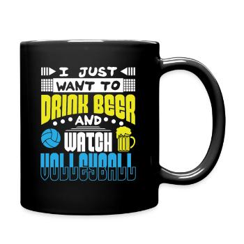Volleyball and Beer - Full Colour Mug - black - Right