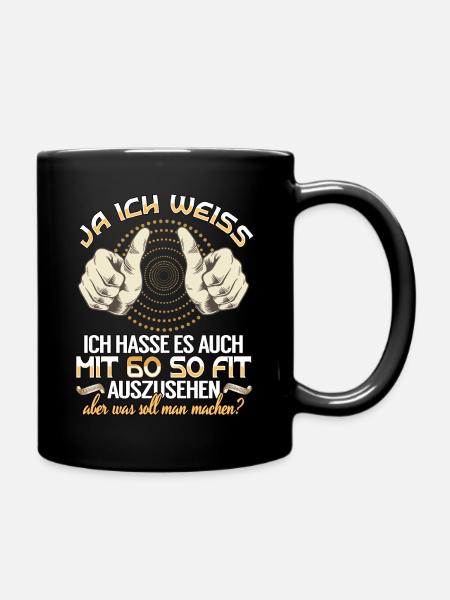 60. Geburtstag 60 Jahre Geburtstag Geschenkidee - Tasse einfarbig - Schwarz