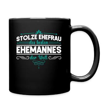 Stolze Ehefrau Ehemann Hochzeitstag Jahrestag - Tasse einfarbig - Schwarz - Rechts