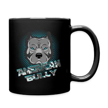 American Bully blue line Design - Full Colour Mug - black - Right