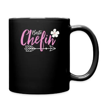 Beste Chefin - Tasse einfarbig - Schwarz - Rechts