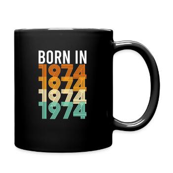 Vintage Born In 1974 Birthday Year of Birth - Full Colour Mug - black - Right