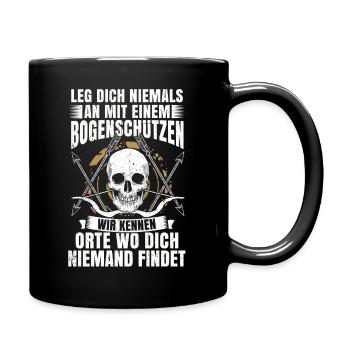 Bogenschießen - Tasse einfarbig - Schwarz - Rechts