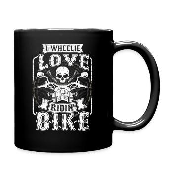 Motorrad Tshirt Biker Kutte Moped Bobber MC Racer - Tasse einfarbig - Schwarz - Rechts