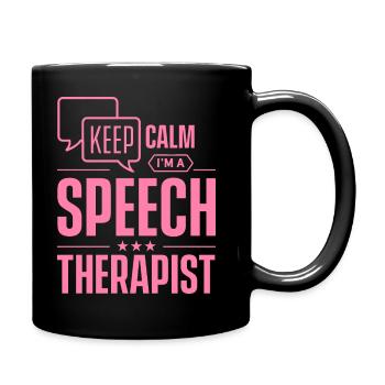 Reste calme Je suis orthophoniste Orthophonie - Mug uni - noir - Droite