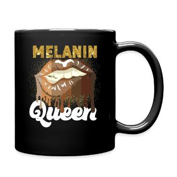 Black Pride Melanin Queen Lips - Full Colour Mug - black - Right