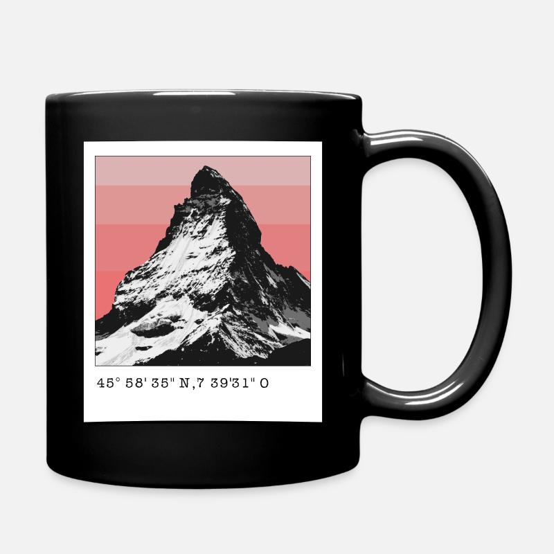 Matterhorn Alps Coordinates - Full Colour Mug - black