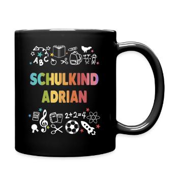 Schule Adrian Erste Klasse Schulanfang - Tasse einfarbig - Schwarz - Rechts