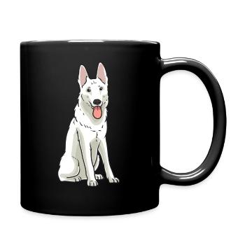 Weißer Schweizer Schäferhund - Tasse einfarbig - Schwarz - Rechts