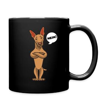 Sturer Podenco Ibicenco Hund lustig Hundefan - Tasse einfarbig - Schwarz - Rechts