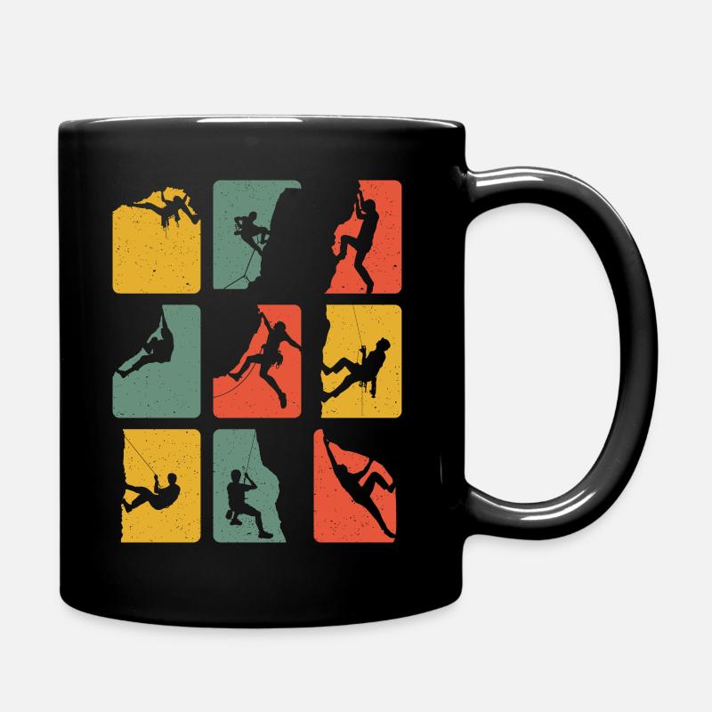 Grimpeurs de roches vintage escalade montagnes grimpeurs - Mug uni - noir
