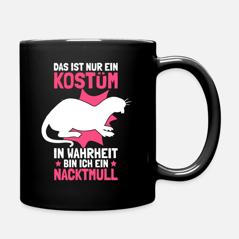 Nacktmull Kostüm Nagetier Sandgräber Geschenk - Tasse einfarbig - Schwarz