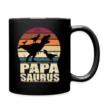Papasaurus Dinosaurier Drillinge Vater Trex Dino - Tasse einfarbig - Schwarz - Rechts