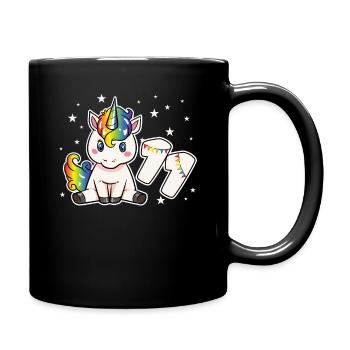 Licorne 11 anniversaire 11 ans arc-en-ciel fille - Mug uni - noir - Droite