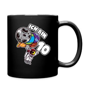 10 Geburtstag Ich Bin 10 Astronaut 10 Jahre - Tasse einfarbig - Schwarz - Rechts