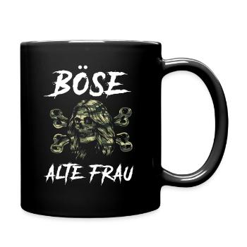 Böse alte Frau - Tasse einfarbig - Schwarz - Rechts