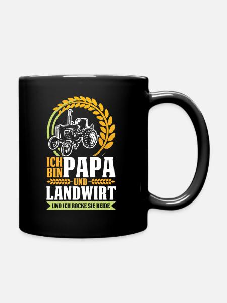 Papa und Landwirt Bester Vater der Welt Bauer - Tasse einfarbig - Schwarz