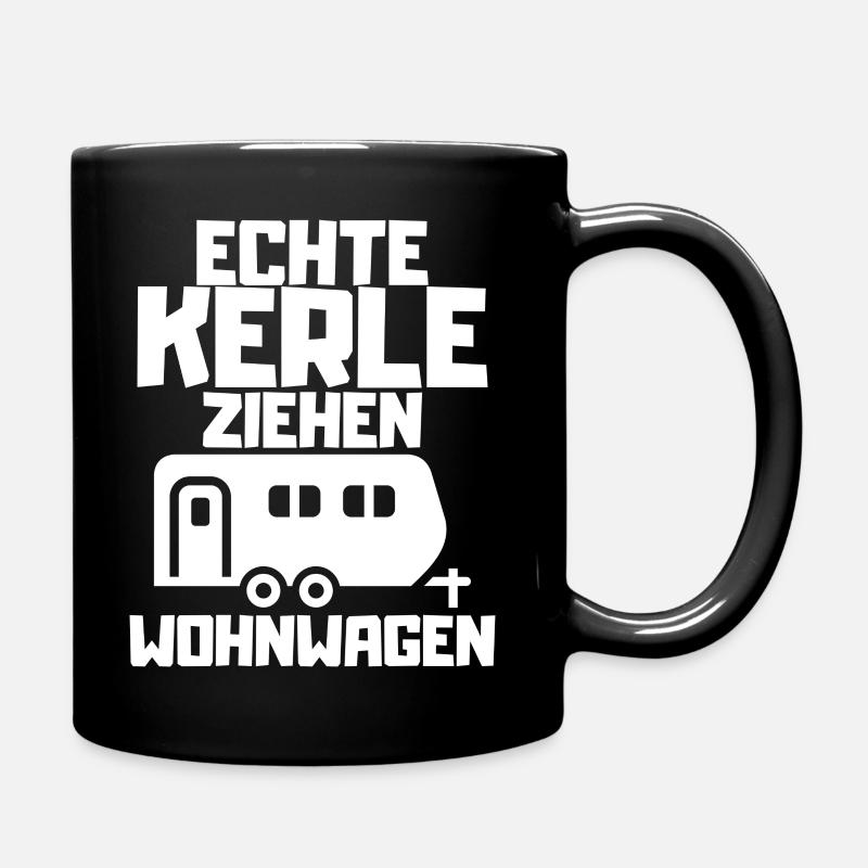 Echte Kerle ziehen Wohnwagen Camping Geschenk - Tasse einfarbig - Schwarz