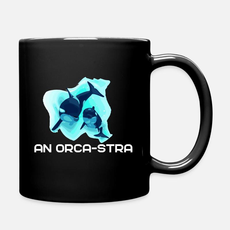 Orca Baby und Mutter Meerestiere Wale - Tasse einfarbig - Schwarz