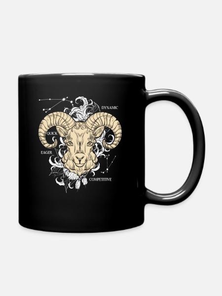 Sternzeichen Steinbock - Tasse einfarbig - Schwarz