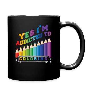 Addicted to Coloring - Full Colour Mug - black - Right