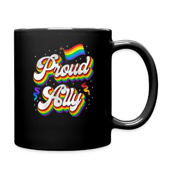 LGBT Pride Proud Ally Rainbow Flag - Tasse einfarbig - Schwarz - Rechts