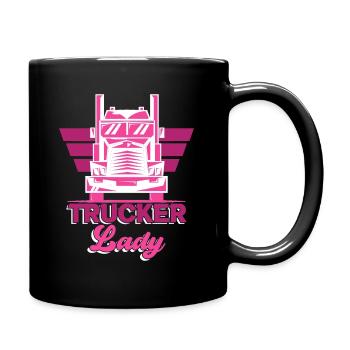 Trucker Lady Female Truck - Tasse einfarbig - Schwarz - Rechts