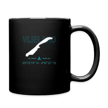 Vlieland | Landkarte | Koordinaten - Tasse einfarbig - Schwarz - Rechts