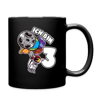 3 Geburtstag Ich Bin 3 Astronaut 3 Jahre Weltraum - Tasse einfarbig - Schwarz - Rechts