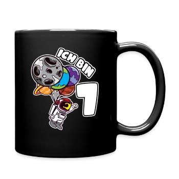 7 Geburtstag Ich Bin 7 Astronaut 7 Jahre Weltraum - Tasse einfarbig - Schwarz - Rechts