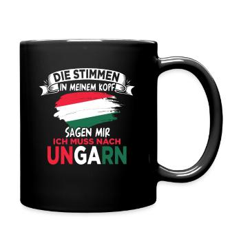 Ungarn Ungarische Flagge Hungary Ungarisch Ungaren - Tasse einfarbig - Schwarz - Rechts