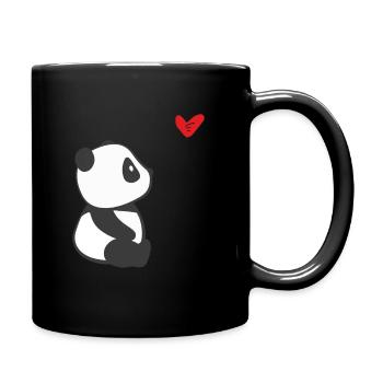 Panda With Heart Panda Bear Costume - Tasse einfarbig - Schwarz - Rechts