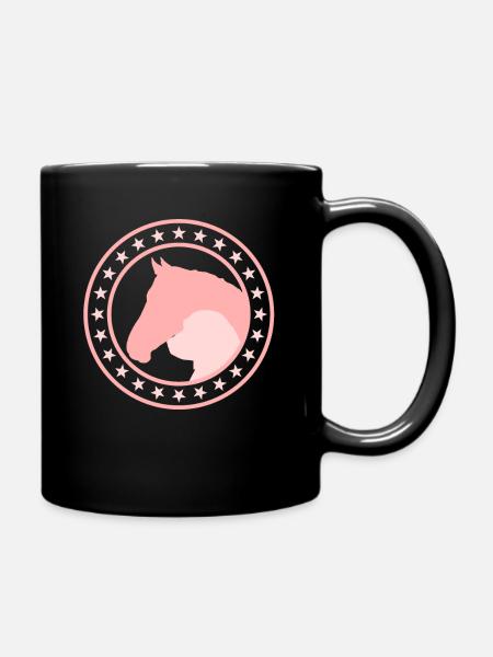 Pferd Hund Pony - Tasse einfarbig - Schwarz