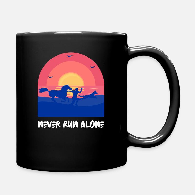 Pferd Hund Pony - Tasse einfarbig - Schwarz