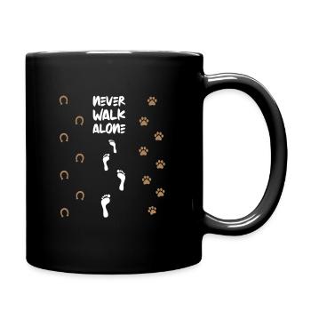 Pferd Hund Pony - Tasse einfarbig - Schwarz - Rechts