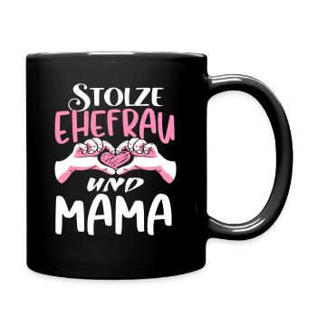 Stolze Ehefrau und Mama Hochzeitstag Jahrestag - Tasse einfarbig - Schwarz - Rechts