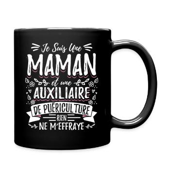 Auxiliaire puériculture humour - Mug uni - noir - Droite
