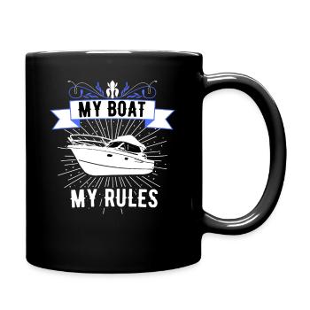 Boot Regatta . Motorboot Motoryacht . Yacht Segeln - Tasse einfarbig - Schwarz - Rechts