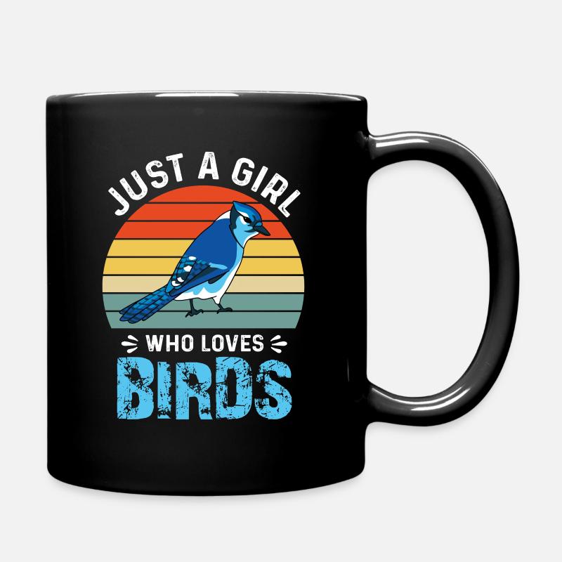 Vögel Beobachten Mädchen Vogel - Tasse einfarbig - Schwarz