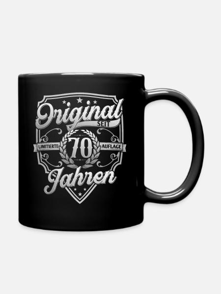 70. Geburtstag 70 Jahre Geschenk - Tasse einfarbig - Schwarz