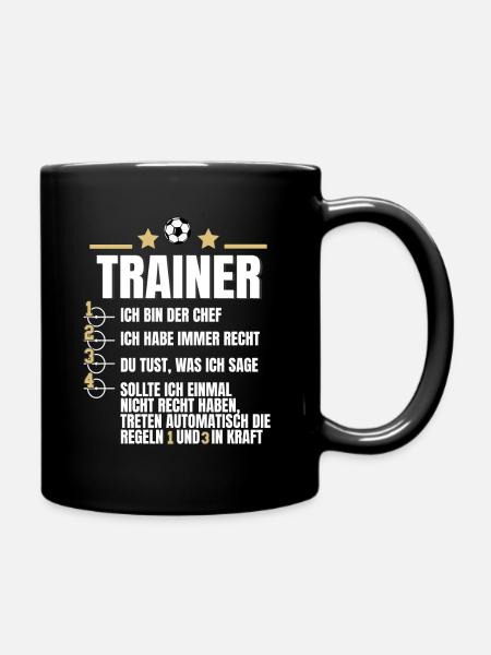 Fußballtrainer Spruch Fußballcoach Paragraph Regel - Tasse einfarbig - Schwarz