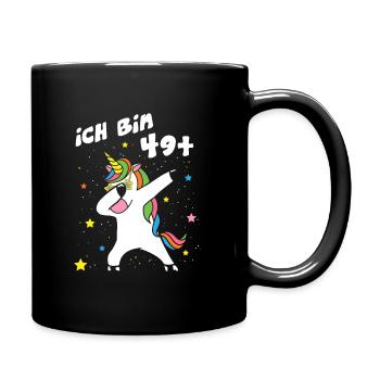 Ich bin 49 Einhorn Dab Dabbing Unicorn - Tasse einfarbig - Schwarz - Rechts
