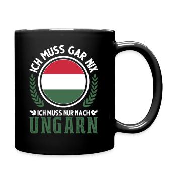 Ungarn Urlaub Ungarische Flagge Geschenk - Tasse einfarbig - Schwarz - Rechts
