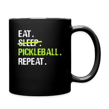 Eat Sleep Pickleball Repeat Paddleball Pickleball - Full Colour Mug - black - Right