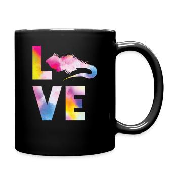 Iguana Love Watercolor - Mug uni - noir - Droite